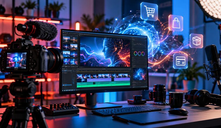 Estudio de creación de video con una interfaz abstracta de inteligencia artificial